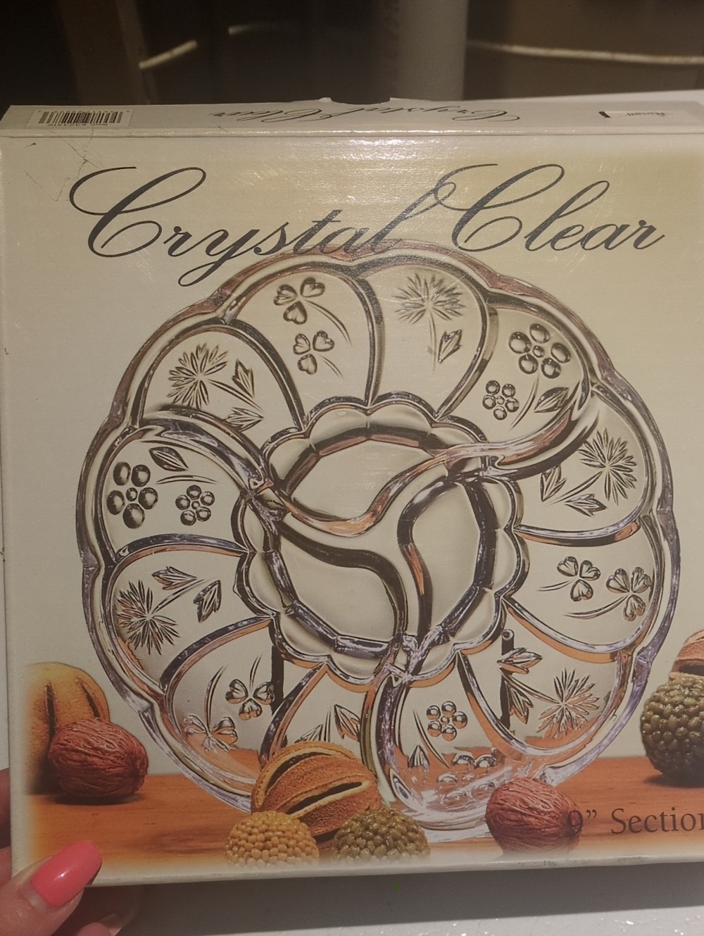 Crystal Clear Glass Sectioned Serving Tray - Clear